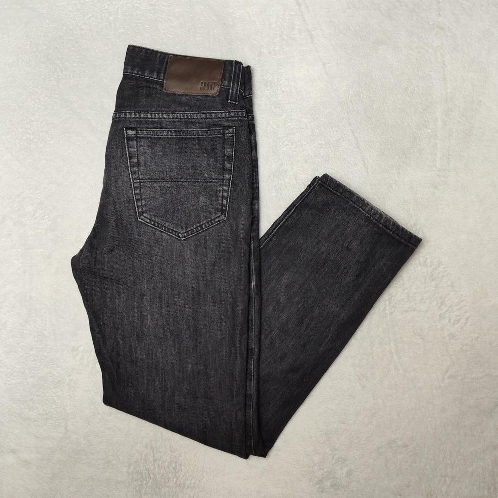 Spoke Jeans Mens 30x28 Blue Slim Straight Build A Dark Wash Denim Pockets Work